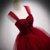 Fairytale Tulle Burgundy Sweet 16th Dress Ball Gown for Prom -DollyGown